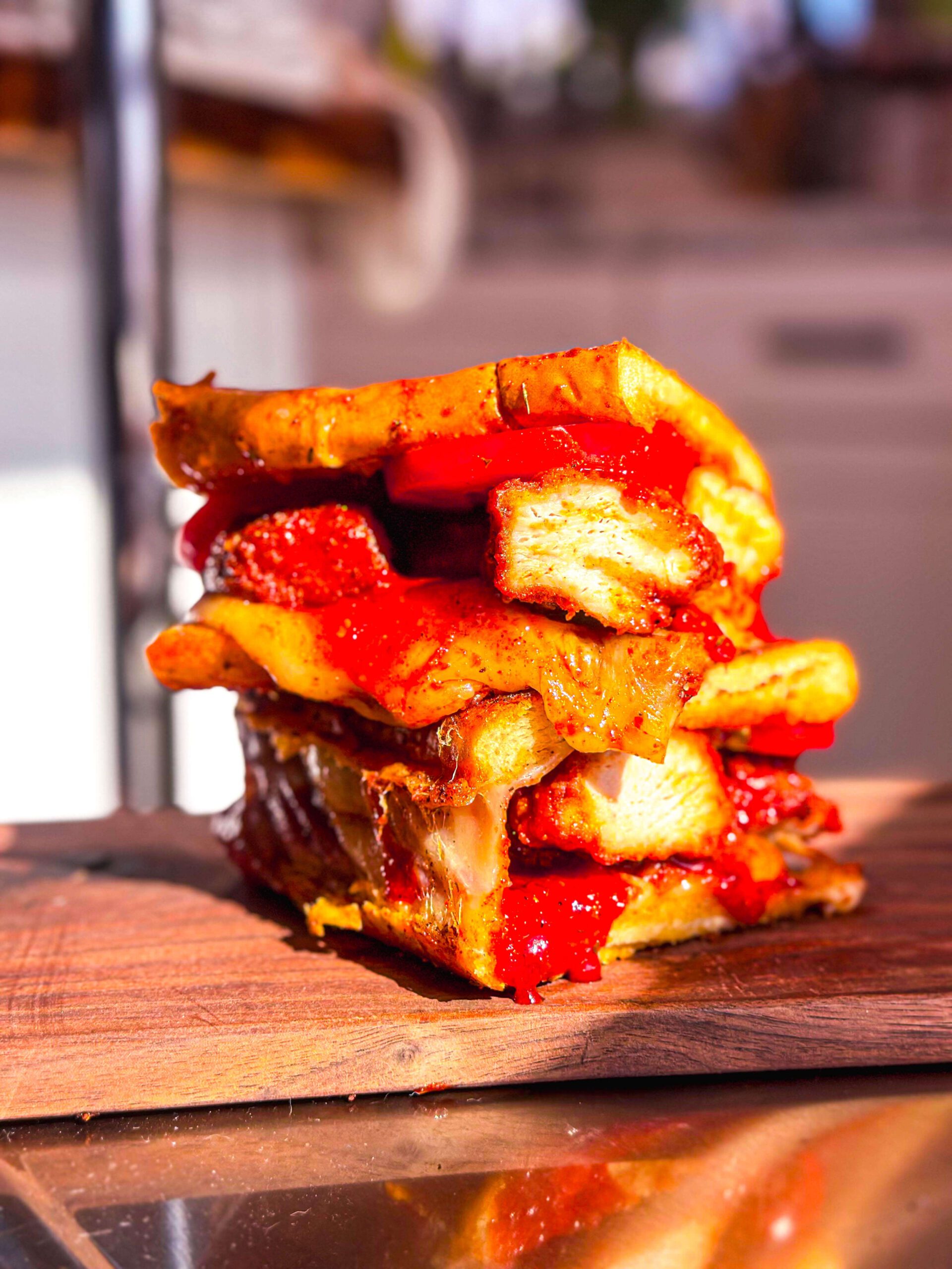 Black Magic Chicken Nugget Grilled Cheese Spiceology