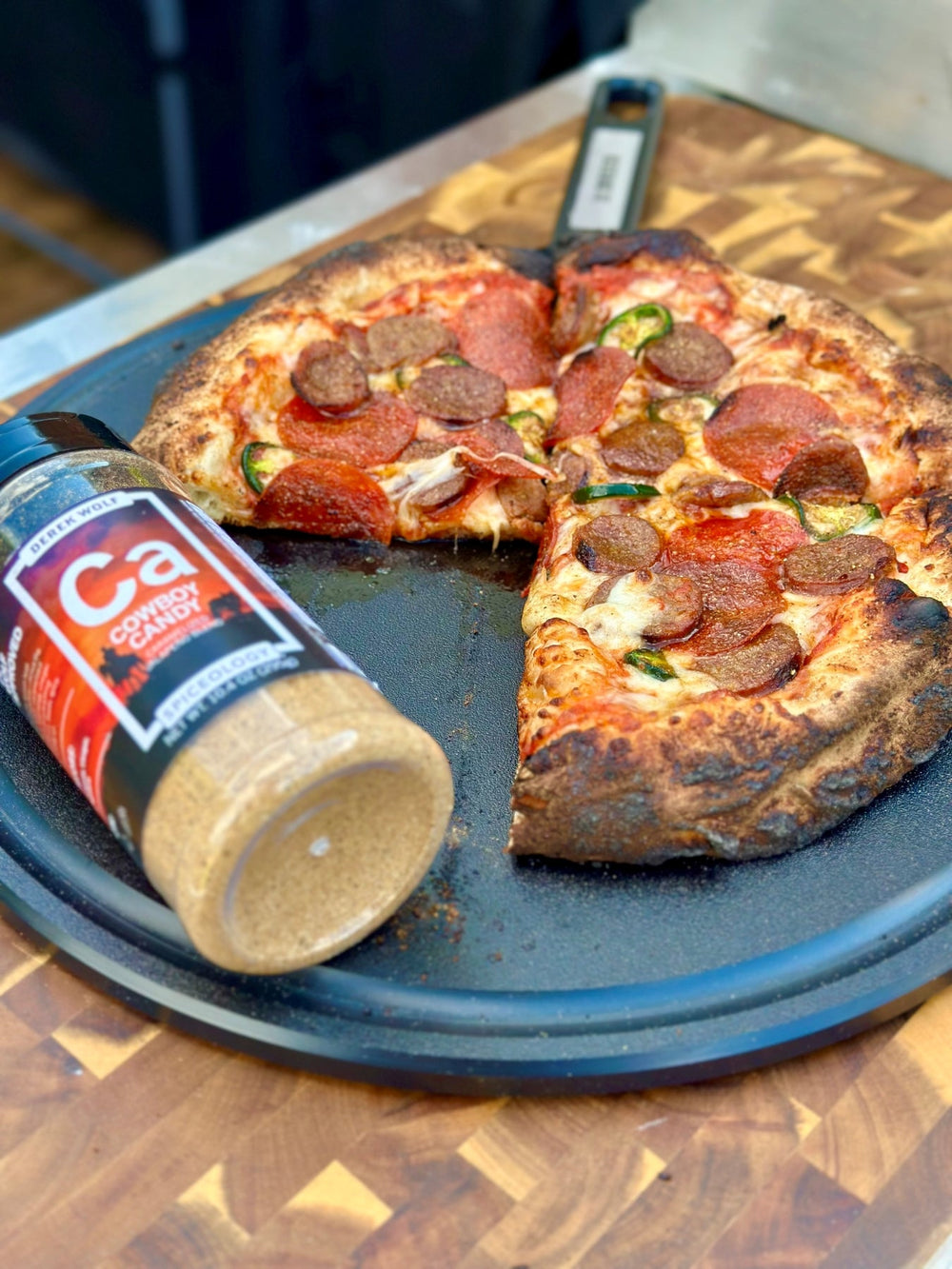 Cowboy Candy Italian Sausage and Pepperoni Woodfired Pizza