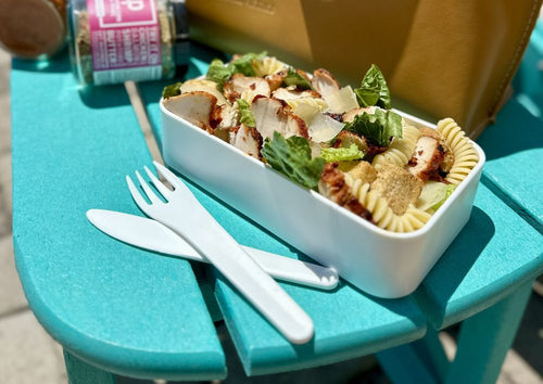 Black Magic Chicken Pasta Salad with Pink Peppercorn Lemon Thyme Dressing
