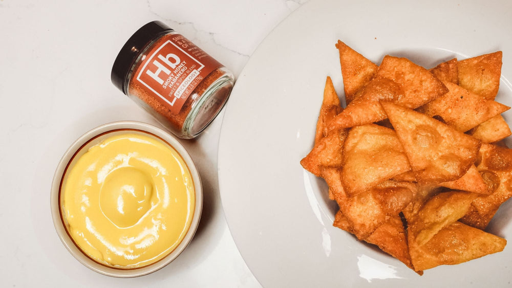 Smoky Honey Habanero Queso with chips