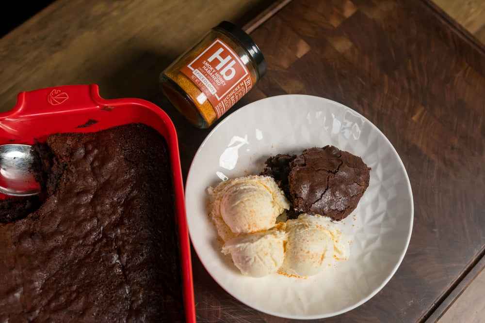 Smoky Honey Habanero Brownie Pudding