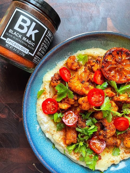 Black Magic Blackened Shrimp and Polenta