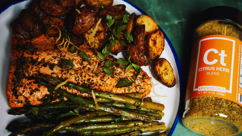 Citrus Herb Roasted Salmon with Asparagus & Baby Red Potatoes