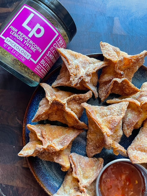 Pink Peppercorn Lemon Thyme Crab Rangoon