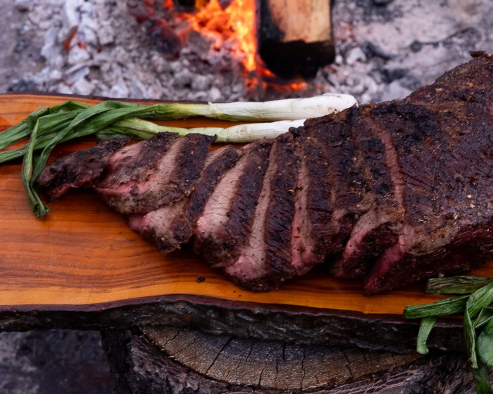 Cowboy Campfire Reverse-Seared Tri-Tip with Charred Scallions