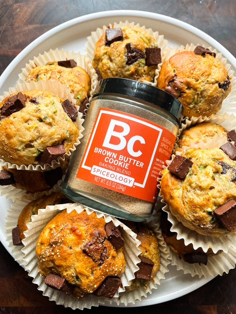 Brown Butter Cookie Zucchini Banana Bread Muffins