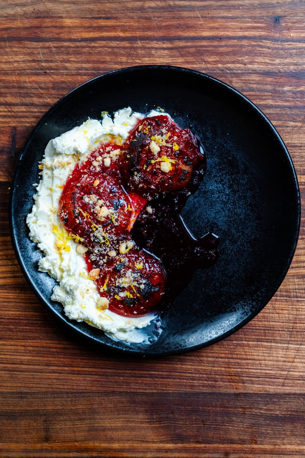 Brown Butter Cookie Roasted Plums