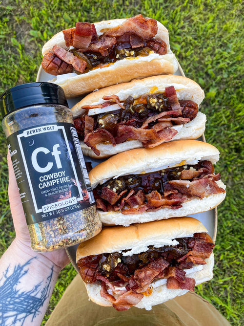 Cowboy Campfire Hot Dogs with Brie, Bacon, and Apricot Jam