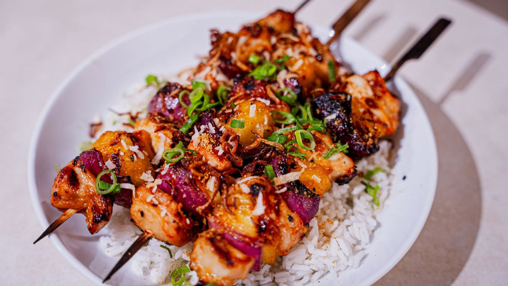 Maui Wowee Chicken & Charred Pineapple Kabobs Recipe