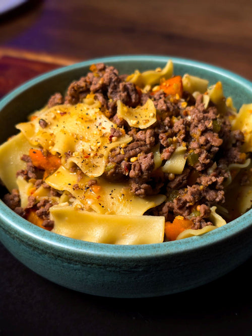 Cowboy Campfire Slow Cooker Beef and Noodles