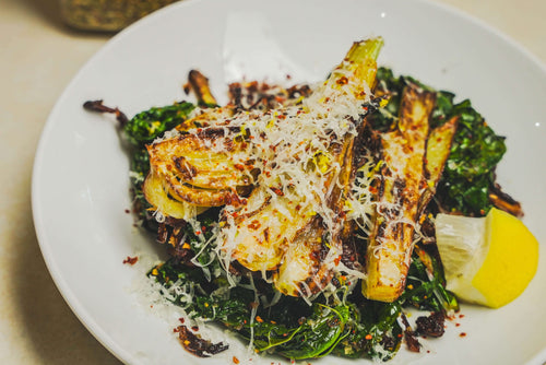 Spiceology Greek Freak Sautéed Fennel, Kale and Mushrooms Recipe