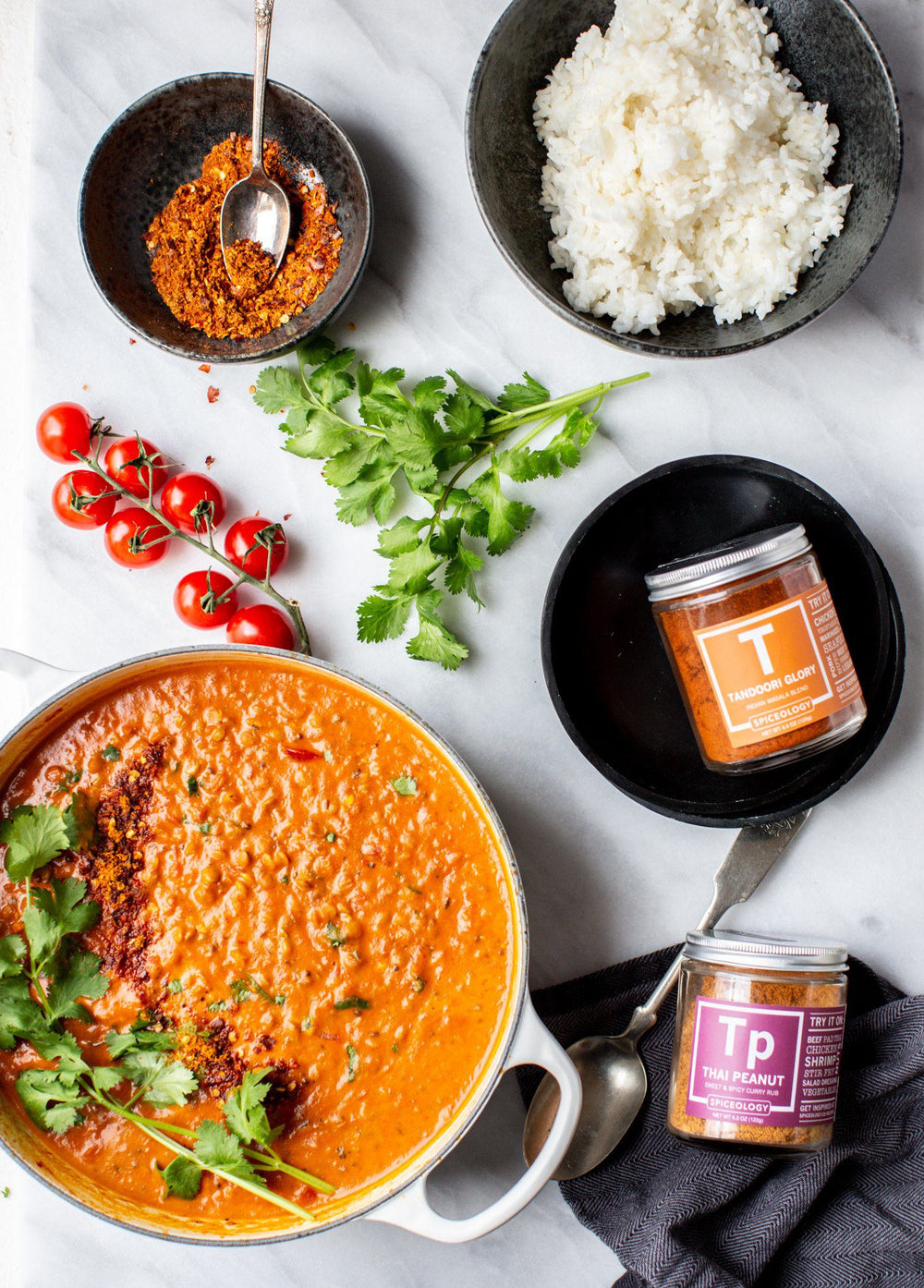 Cream coconut lentil curry