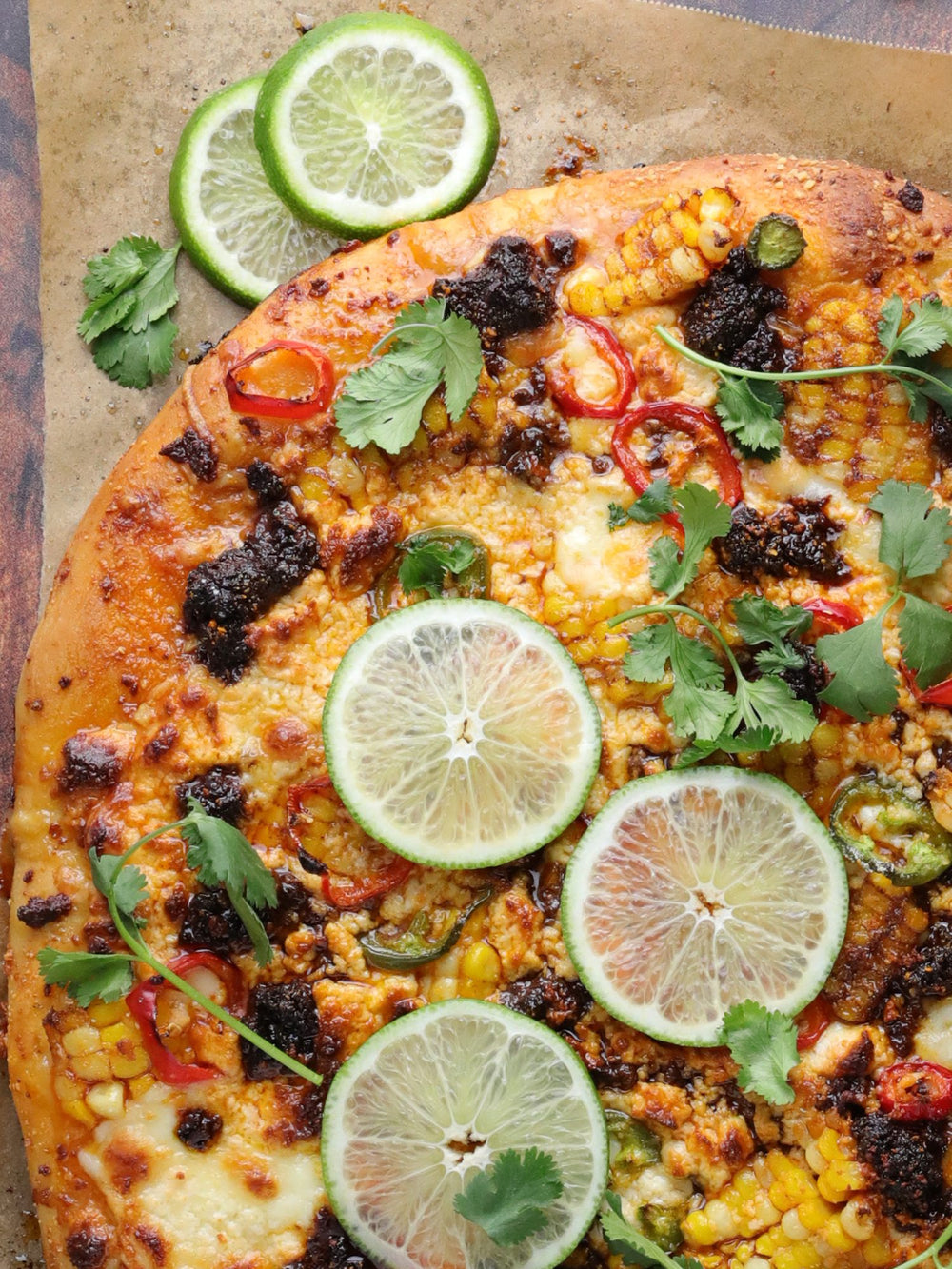 Elote Pizza with Chorizo & Cotija