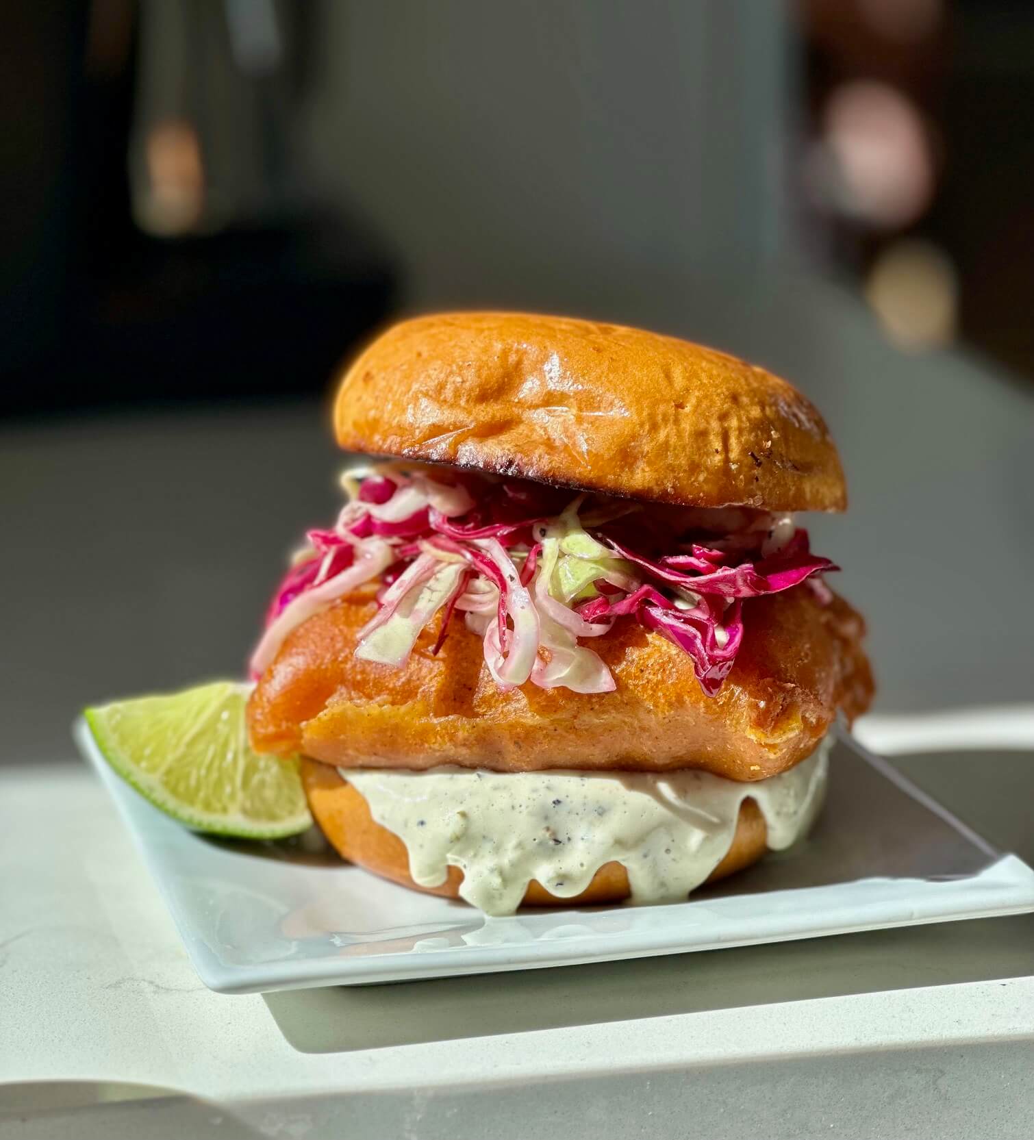 Achiote Fish Sandwich with Baja Sauce Spiceology