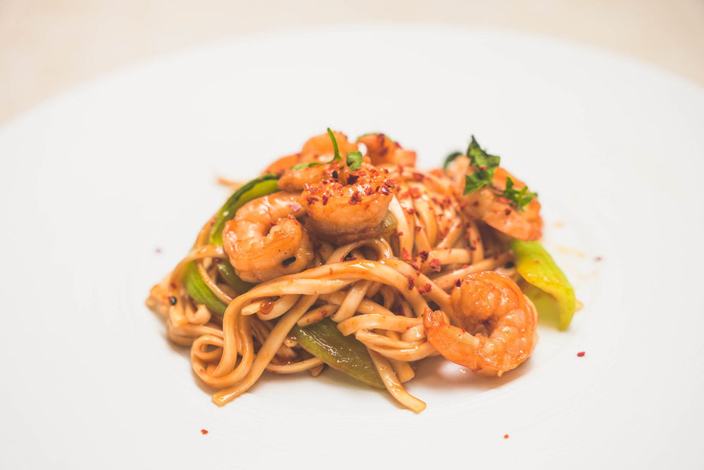 Spiceology Korean BBQ Shrimp Lo Mein Recipe