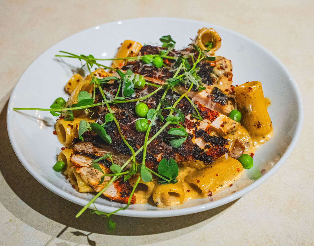 Black Magic Blackened Chicken & Prosciutto Cider Cream Pasta