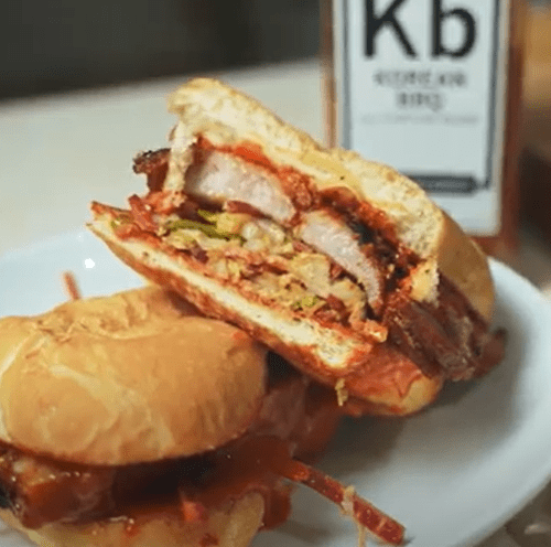 Korean BBQ Pork Belly Hoagie with Kimchi Slaw