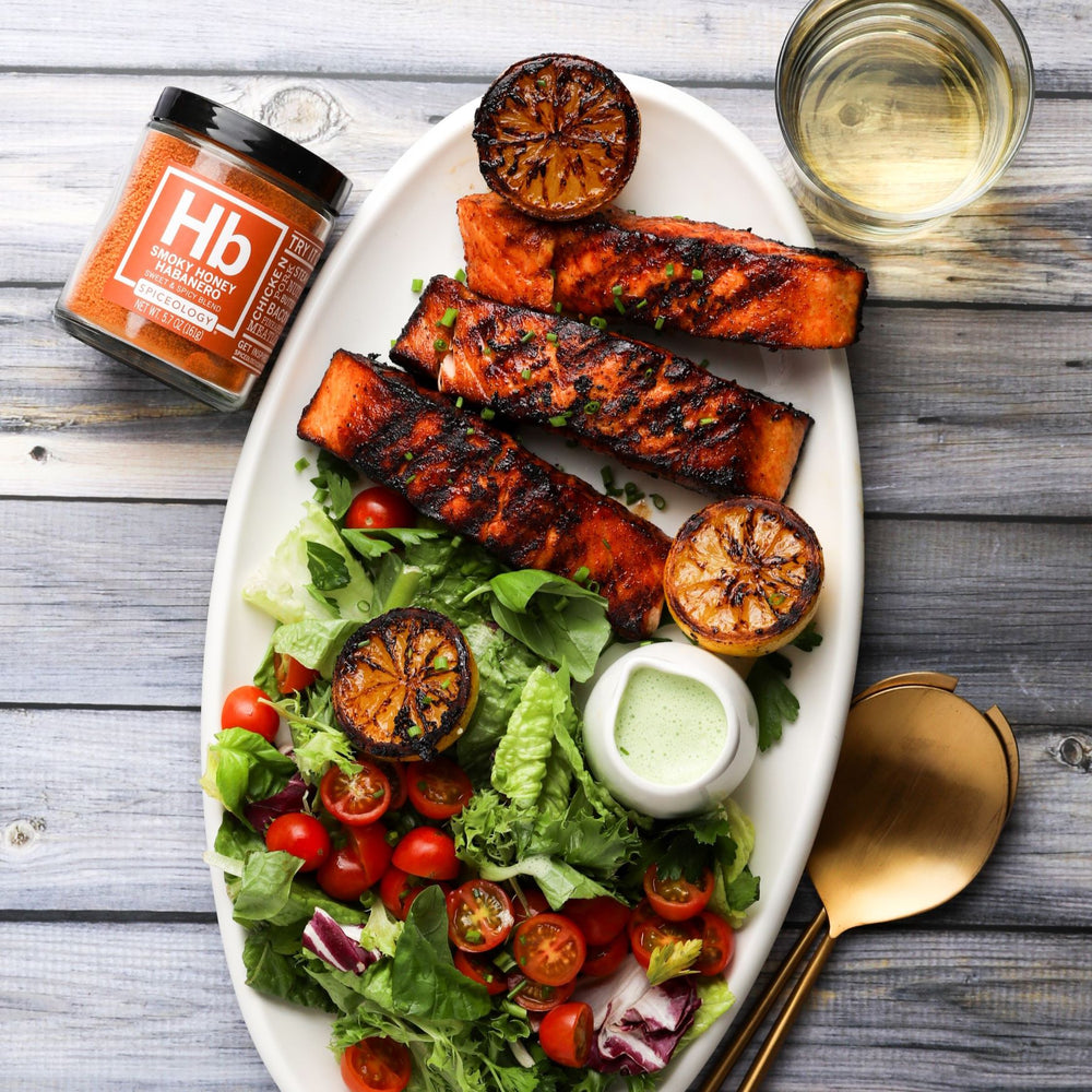 Grilled Smoky Honey Habanero Cedar Plank Salmon