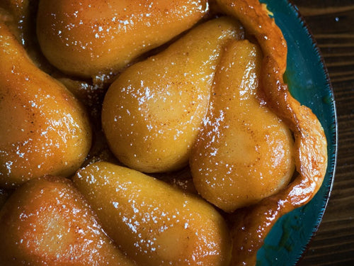 Pear tart with smoky caramel