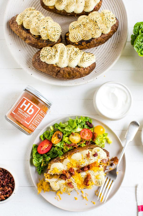 Honey Habanero sloppy joe stuffed potatoes