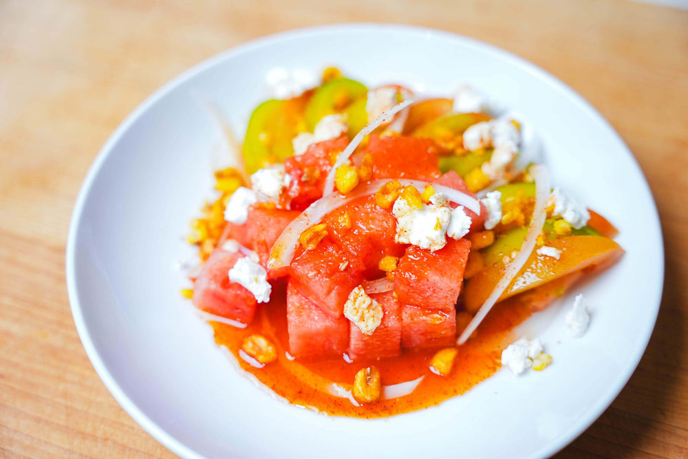 Spiceology Smoky Honey Habanero Watermelon Tomato Salad Recipe