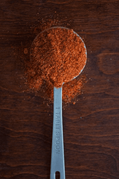 Steak seasoning in a tablespoon