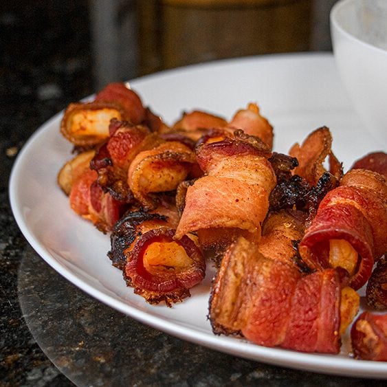 Bacon-wrapped Honey Habanero Shrimp