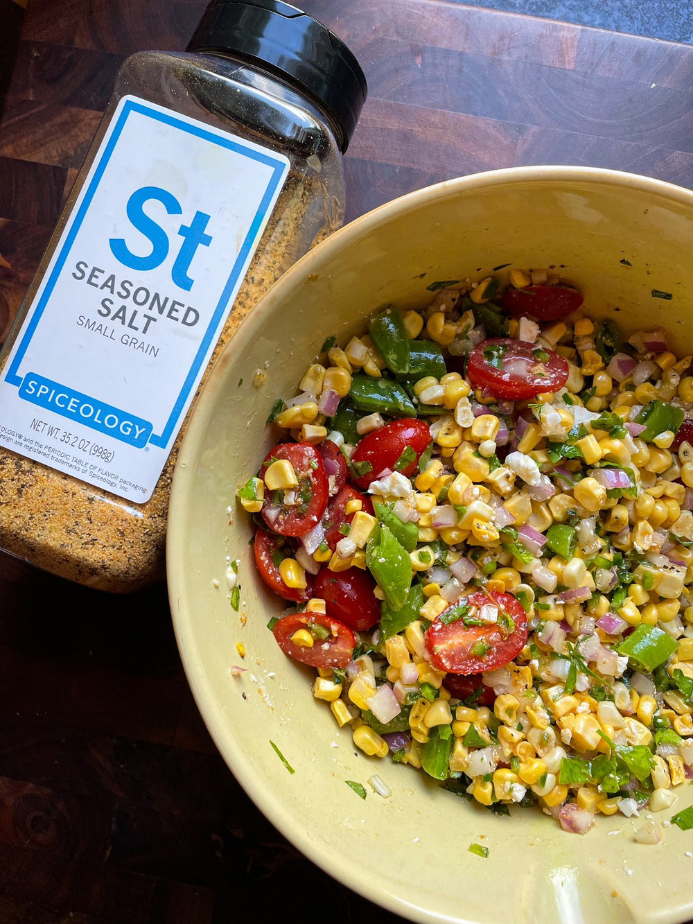 Spiceology Seasoned Salt Raw Corn Salad