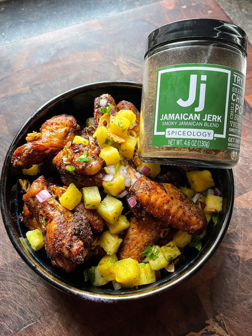 Jamaican Jerk Wings with Pineapple Salsa