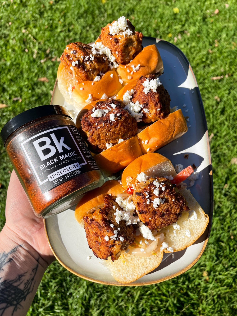Black Magic Chicken Meatball Sliders on Hawaiian Rolls recipe