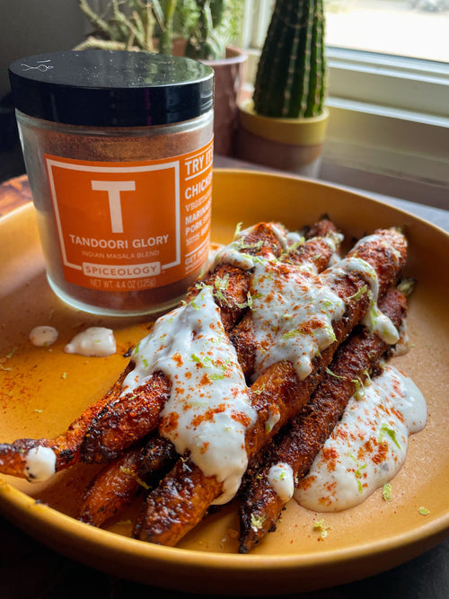 Tandoori Glory Roasted Carrots with Maple Yogurt