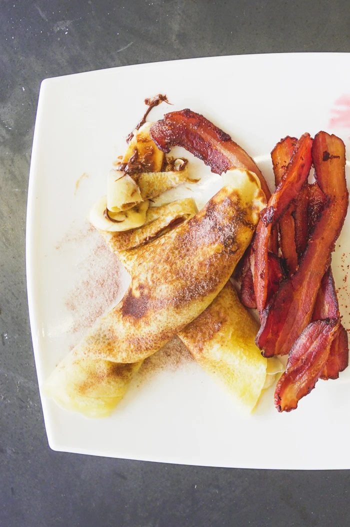 Mother's Day Crepes with bacon