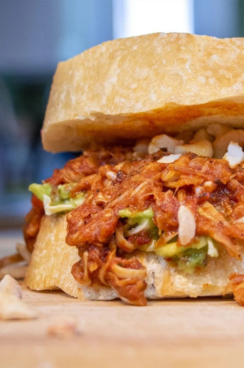 Pulled jackfruit sandwich