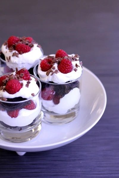 Raspberry Chipotle Brownie Trifle