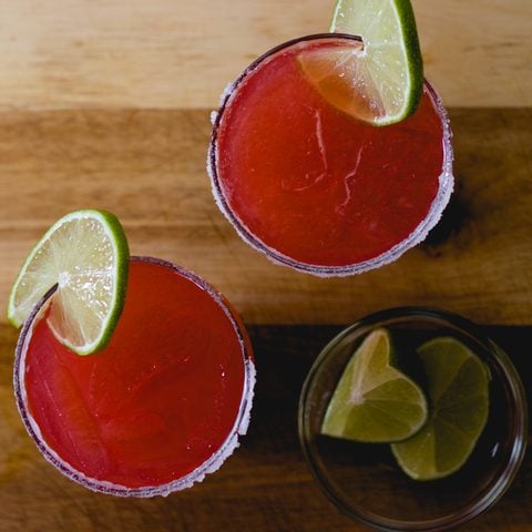 Raspberry chipotle margaritas