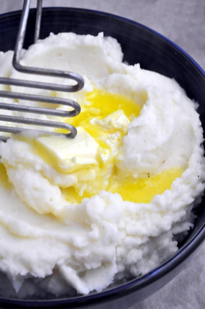 Creamy mashed potatoes in a bowl