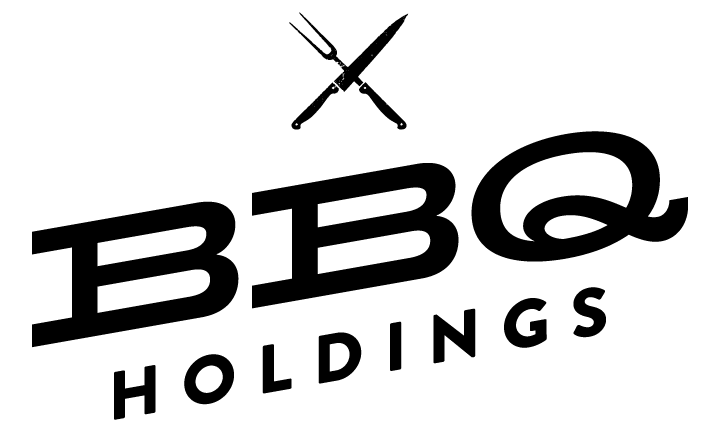Logo of BBQ Holdings with crossed knives on a white background