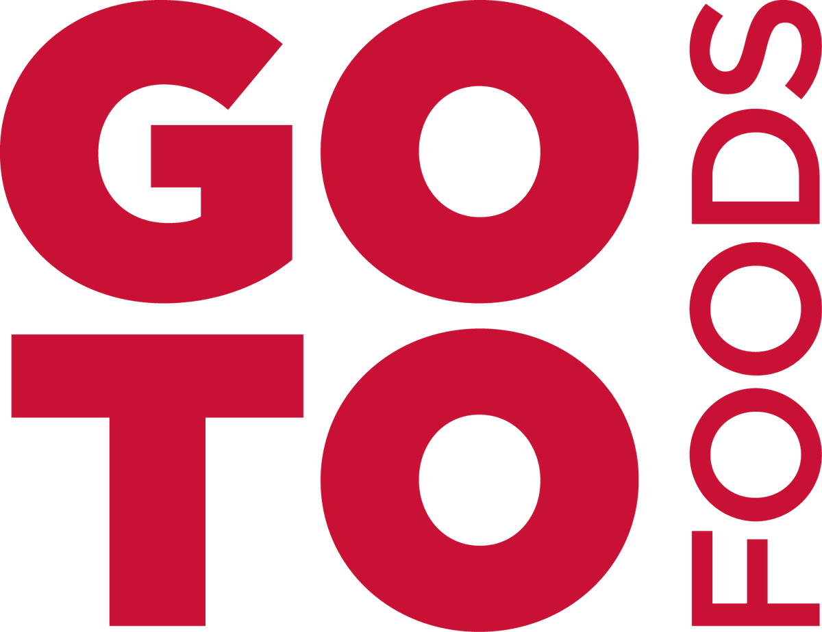 Red 'Goto Foods' logo on a white background