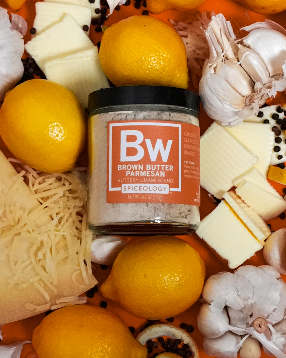 Brown Butter Cookie Spice Blend surrounded by baked treats