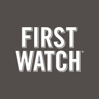 First Watch restaurant logo in white text on a dark background