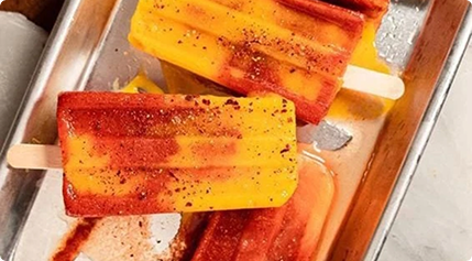 Mango and Strawberry Paletas