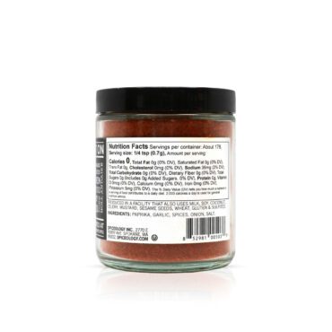 Black Magic Cajun Rub and seasoning nutrition label