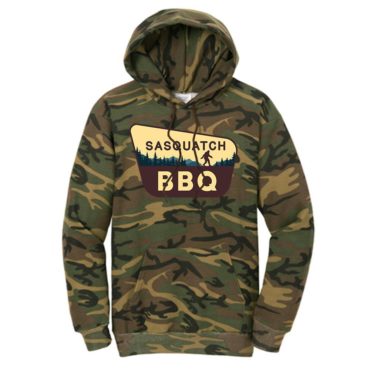 Sasquatch BBQ camo hoodie sweatshirt