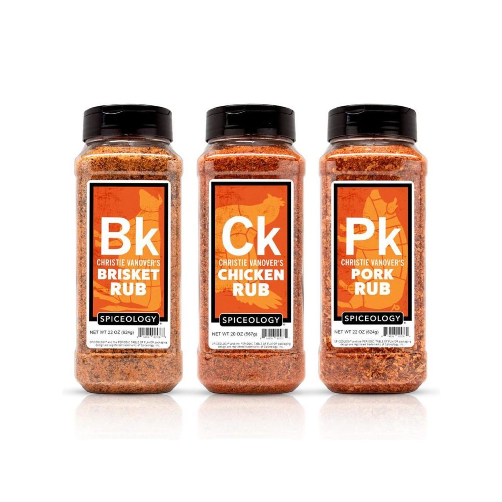 Christie Vanover Pitmaster Pack of 20oz containers for Brisket Rub, Pork Rub and Chicken Rub