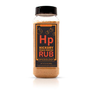 Derek Wolf Hickory Peach Porter meat rub in large container