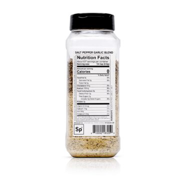 Salt Pepper Garlic SPG nutrition facts label