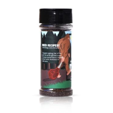 Sasquatch BBQ Dirt Beef Rub in 3.4oz container back view
