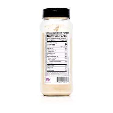Shiitake Mushroom Powder nutrition facts label