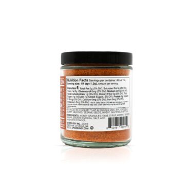 Smoky Honey Habanero Sweet and Spicy Rub nutrition facts label