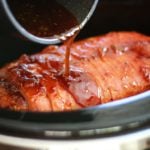 Cajun apricot glazed ham in crockpot